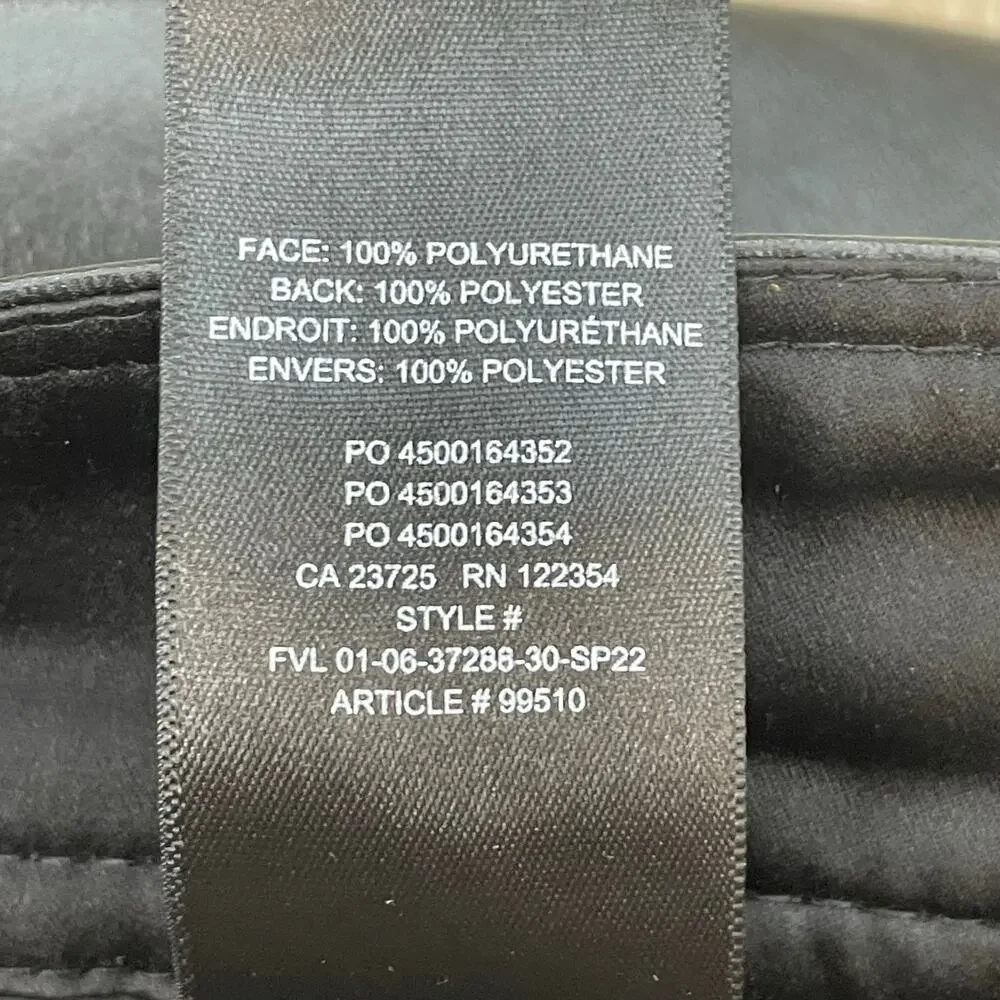 Babaton Command Vegan Leather Pants Womens 6 Black High Rise Straight Leg